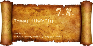 Tomay Mihály névjegykártya